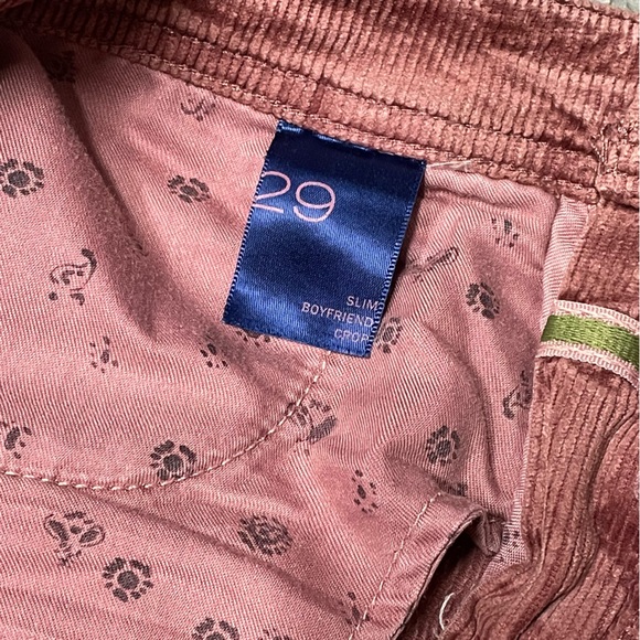 Anthropologie Pilcro Slim Boyfriend Cropped Corduroy Pants- Size 29 - Picture 9 of 10